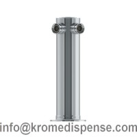 SS Polished 2 Faucets 3" Column Tower with Glyco Cold Technology (Without Faucet)